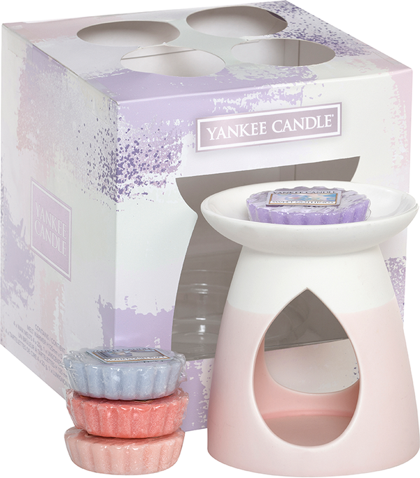 Yankee Candle Meltwarmer Geschenkset mit Pastel Hues Duftlampe (rosa)