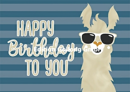 "Happy Birthday to you" Postkarte mit Lama